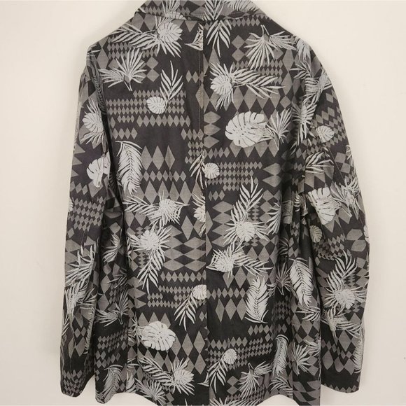 VERSACE Jeans | Jacquard blazer leafs silver gray sz L - Picture 6 of 8